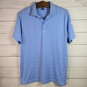 Vintage Y2K Oakley Software Blue Polo Rare Center Embroidered Logo Skull Sz XL